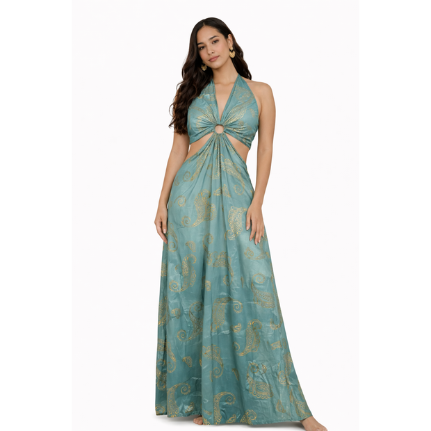 Halter Cut-Out Maxi Dress