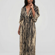 Black & Sand Boho Kaftan