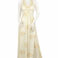 Off WHite Halter Cut-Out Maxi Dress