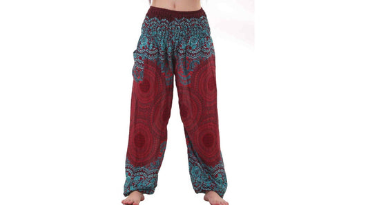 Burgundy Harem Pants Bohemian Pants Gypsy Pants Harem Pants Women Hippie Pants Comfy Pants Harem Pants Pockets Free Shipping Thai Pants