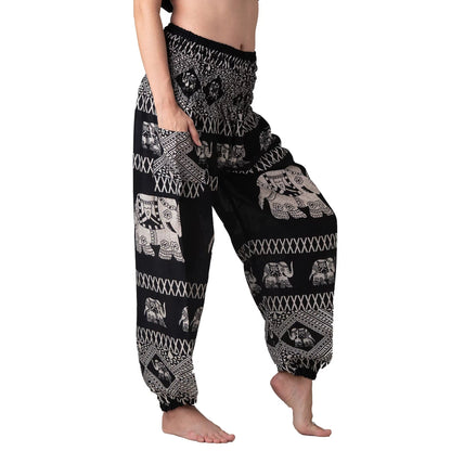 Elephant pants/Harem Pants/Comfy Yoga Pants/Bohemian Clothing/gypsy pants/gifts for women/high waist pants/Hippie boho pants Size XL