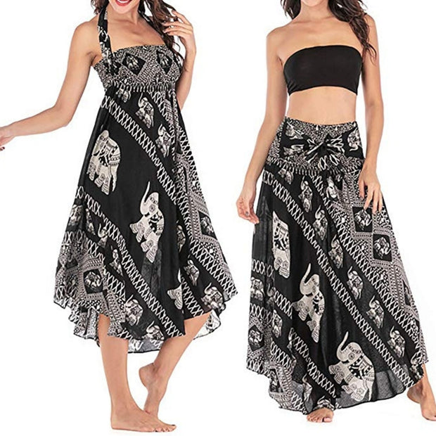 Black Elephant Skirt-  boho skirt,hippie skirt,maxi skirt,bohemian skirt,long skirt,gypsy skirt,Skirt dress,music fest skirt free shipping