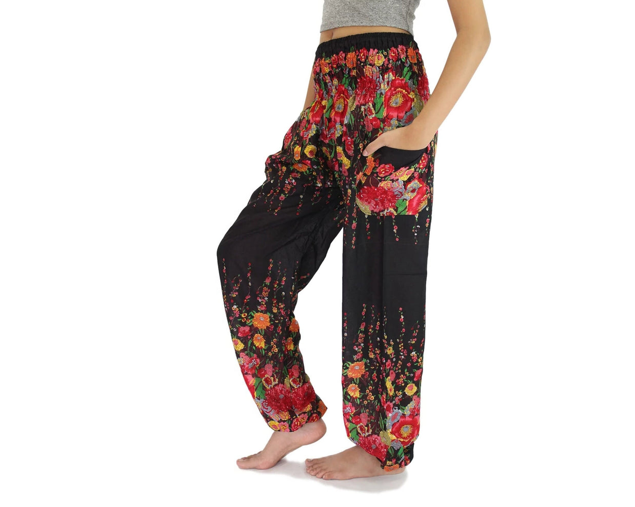 Flower Bohemian Pants,Yoga Pants,Harem Pants, Boho Pants,Travel Pants,Festival Pants,Bohemian pants,Free Shipping
