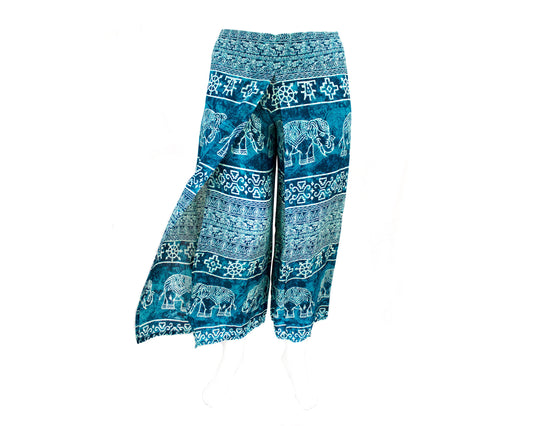 Plus Size  Boho Wrap pants,Beach pants,hippie vacation pants,Open Leg  comfy Pants,Elephant Palazzo pants