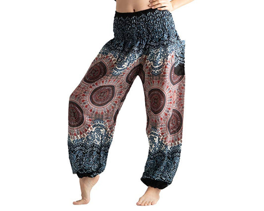 Boho Pants/Hippie Gypsy Pants/long yoga pants/Women's harem Pants/Comfy yoga Pants/Thai Harem Pants Pockets/One Size Fits Small to Large