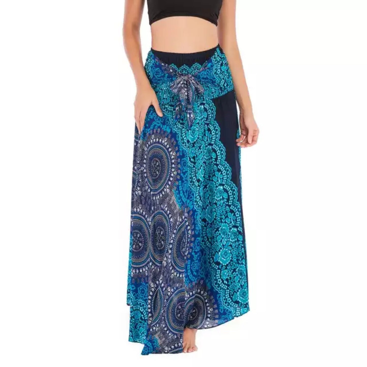 Maxi skirt, gypsy skirt, hippie clothes, Hippie skirt, Beach cover up, Bohemian skirt, Women's dress, Festival skirts, Comfy blue skirt