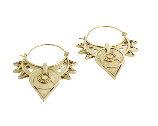 Pure Brass Earrings/Tribal Earrings/Gypsy Earrings/Brass Jewelry/Earrings For Women/Bohemian Style Earrings/Boho Brass Earrings/