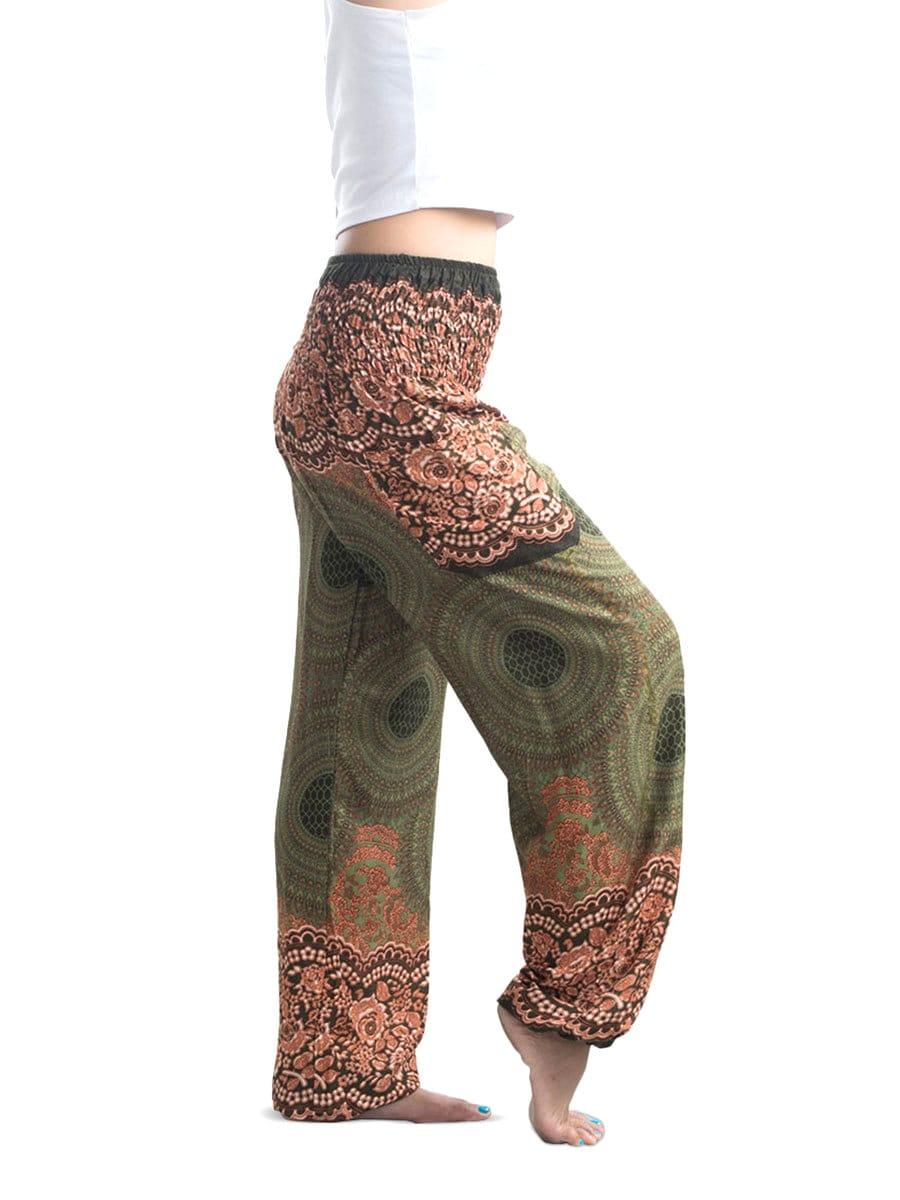 Harem pants,Yoga boho pants,Hippie boho pants,Tribal harem trousers,Thai harem pants,Peacock harem pants,Yoga pants women - Foutaz